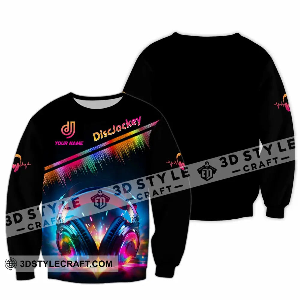 Unisex Shirt - Custom Text Disc Jockey Long Sleeve / S T-Shirt