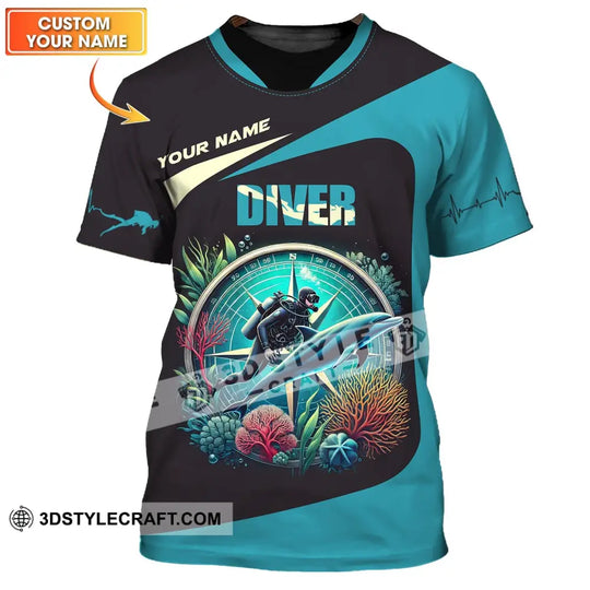 Unisex Shirt - Custom Text Shirt Diver style option 1