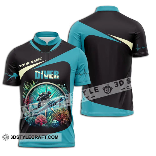 Unisex Shirt - Custom Text Shirt Diver style option 2