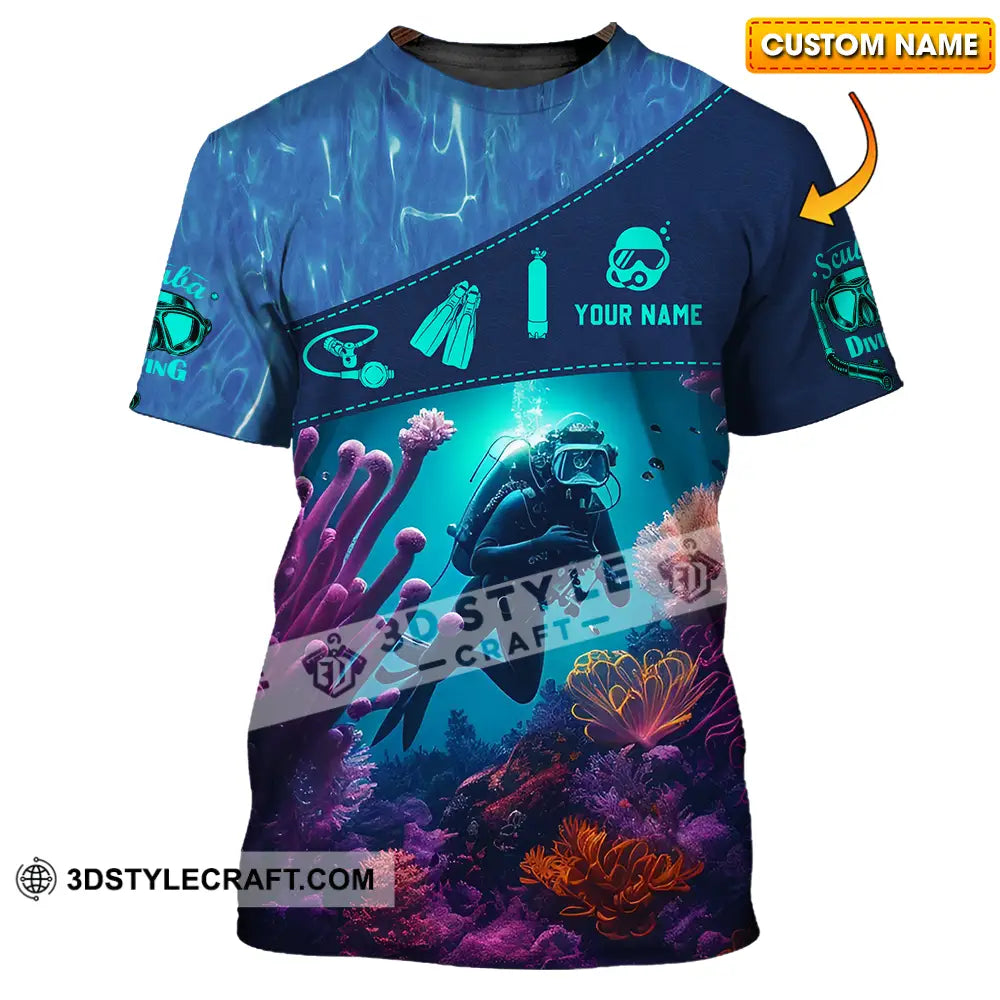 Unisex Shirt - Custom Text Shirt Diving T-shirt