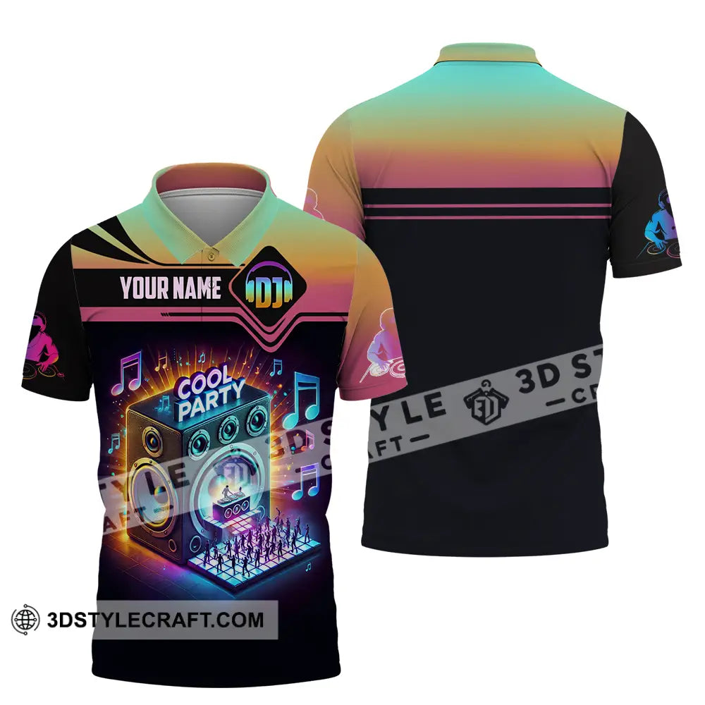 Unisex Shirt - Custom Text Dj Cool Party Polo / S T-Shirt