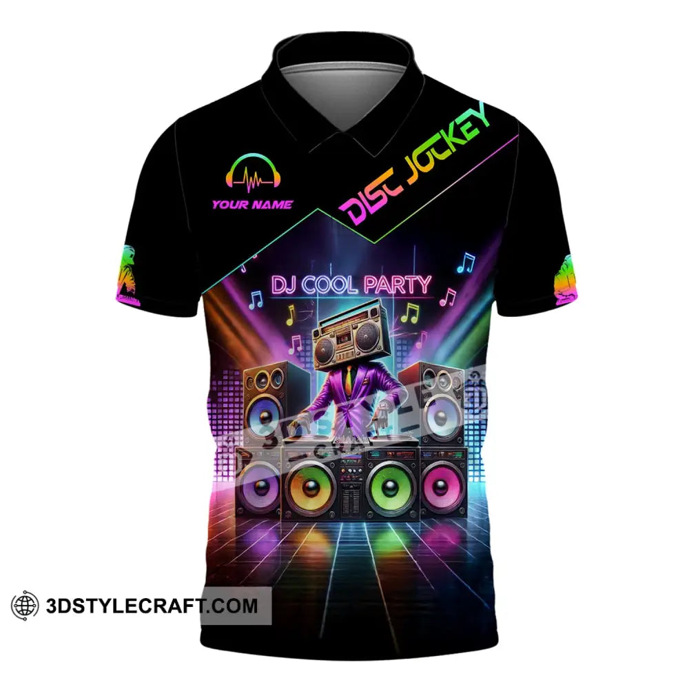 Unisex Shirt - Custom Text Dj Cool Party Polo / S T-Shirt