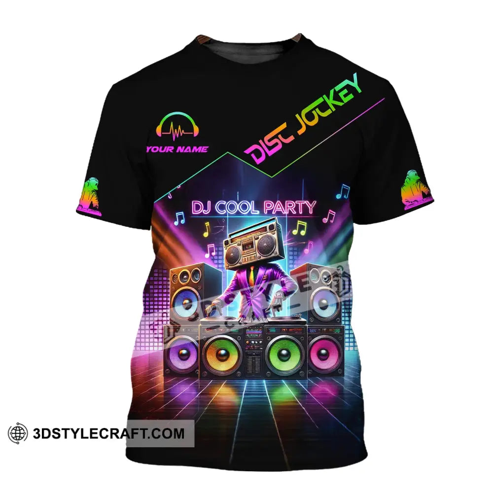 Unisex Shirt - Custom Text Dj Cool Party T-Shirt / S T-Shirt