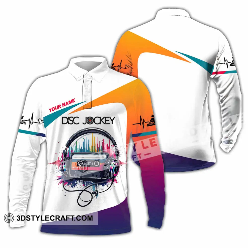 Unisex Shirt - Custom Text Shirt DJ Shirt Long Sleeve Polo / S T-shirt