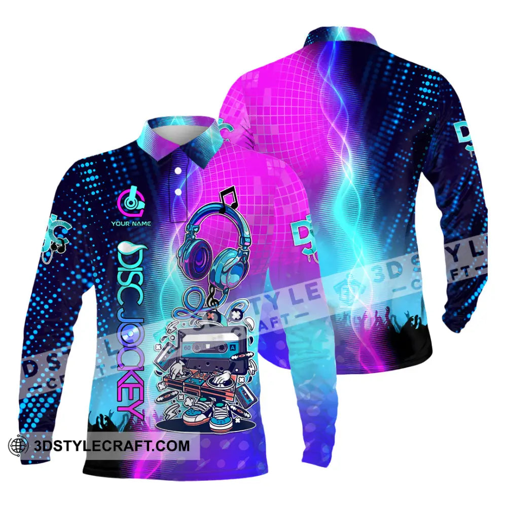 Unisex Shirt - Custom Text Shirt DJ Shirt Long Sleeve Polo / S T-shirt