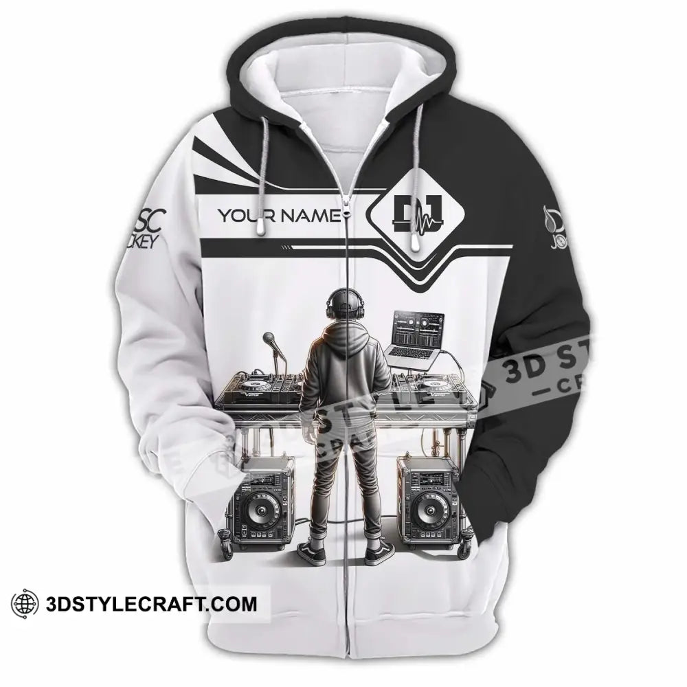 Unisex Shirt - Custom Text Dj Zipper Hoodie / S T-Shirt