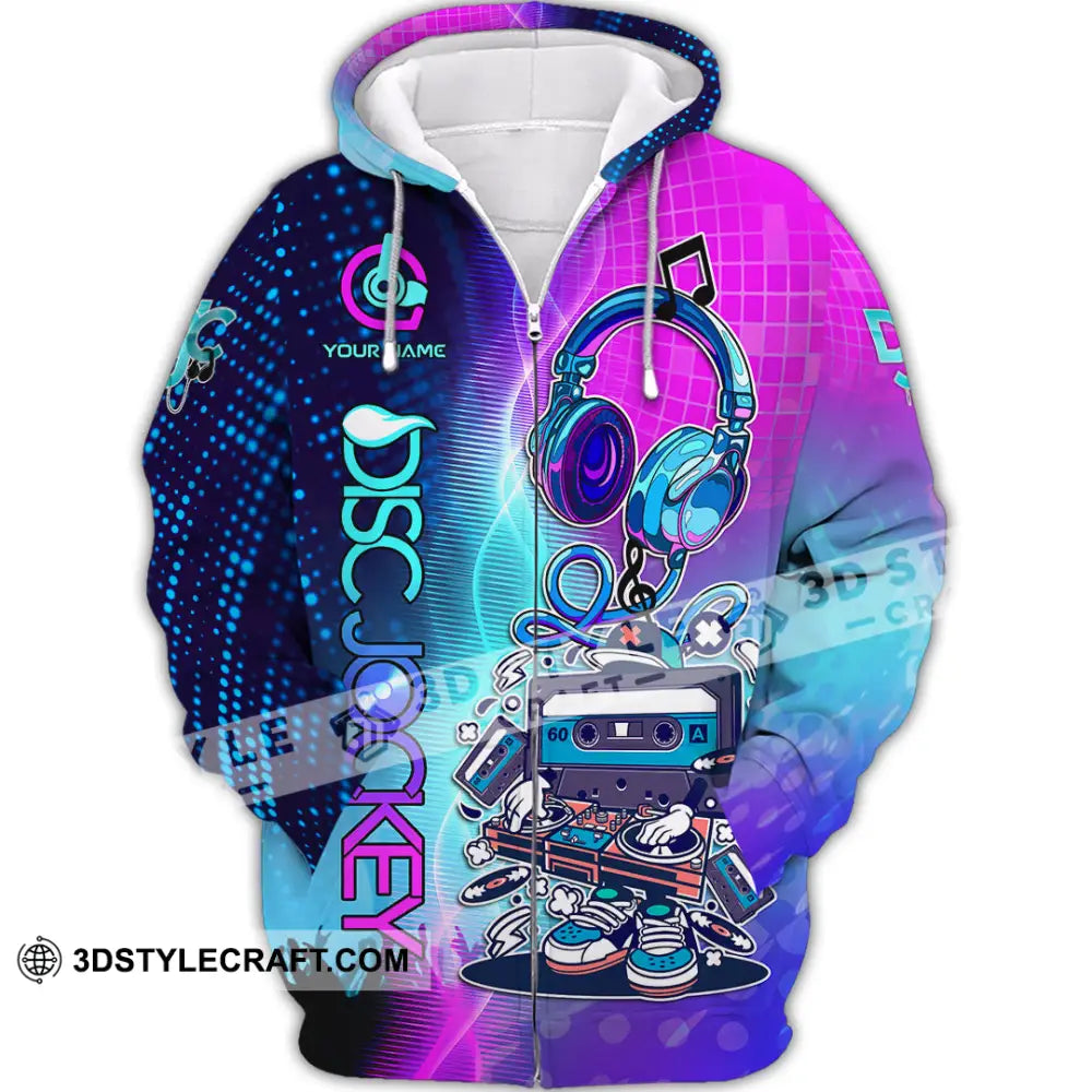 Unisex Shirt - Custom Text Shirt DJ Shirt Zipper Hoodie / S T-shirt