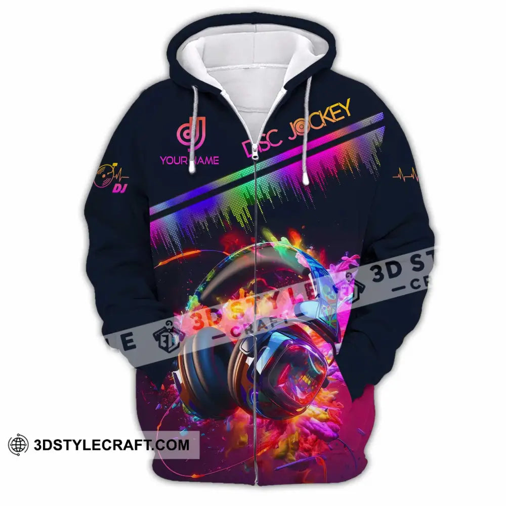 Unisex Shirt - Custom Text DJ Shirt Zipper Hoodie / S T-shirt