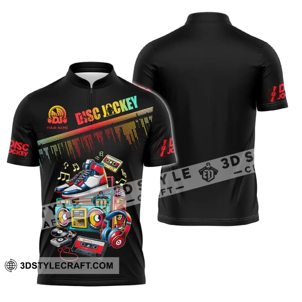 Unisex Shirt - Custom Text Shirt DJ Shirt Zipper Polo Shirt / S T-shirt