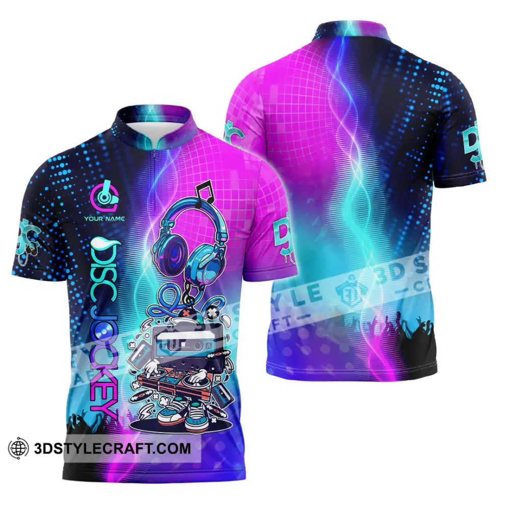 Unisex Shirt - Custom Text Shirt DJ Shirt Zipper Polo Shirt / S T-shirt