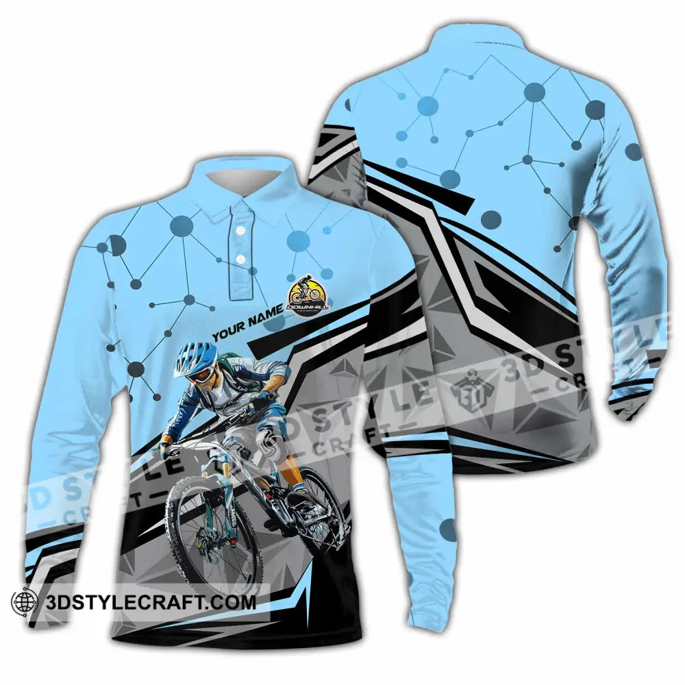 Unisex Shirt - Custom Text Shirt Downhill Shirt Long Sleeve Polo / S T-shirt