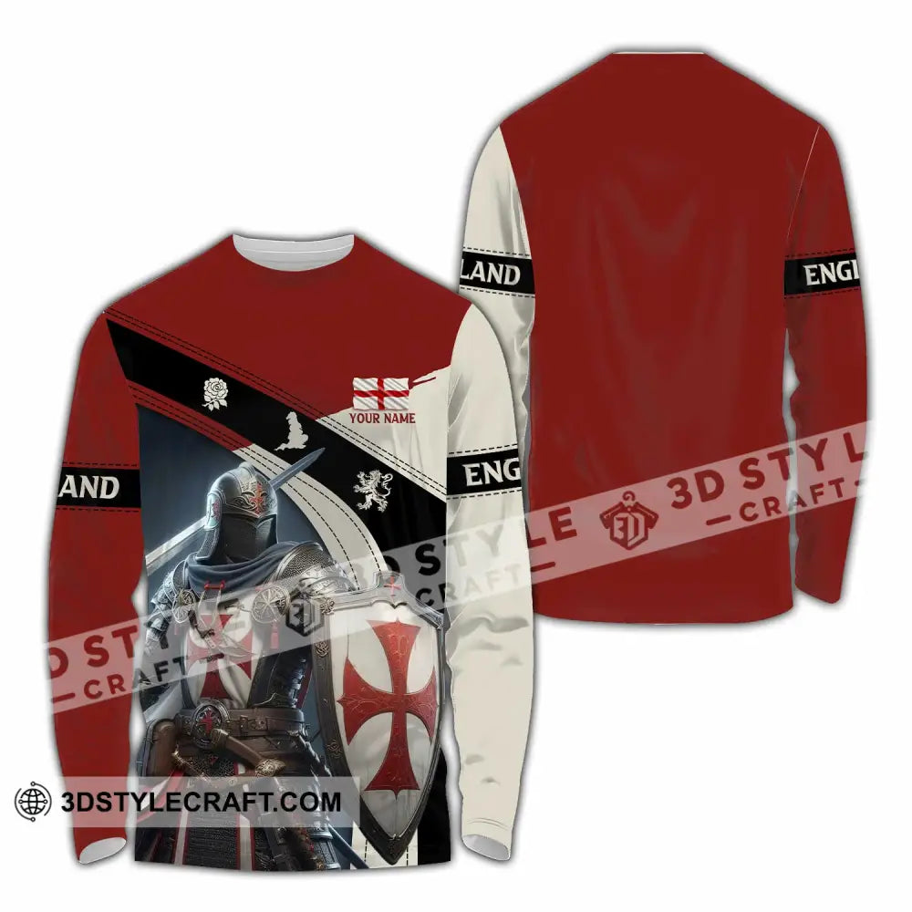 Unisex Shirt - Custom Text Shirt England Shirt Long Sleeve Shirt / S T-shirt