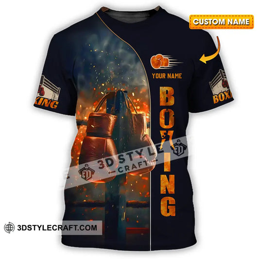 Unisex Shirt - Custom Text Fire Boxing T-Shirt