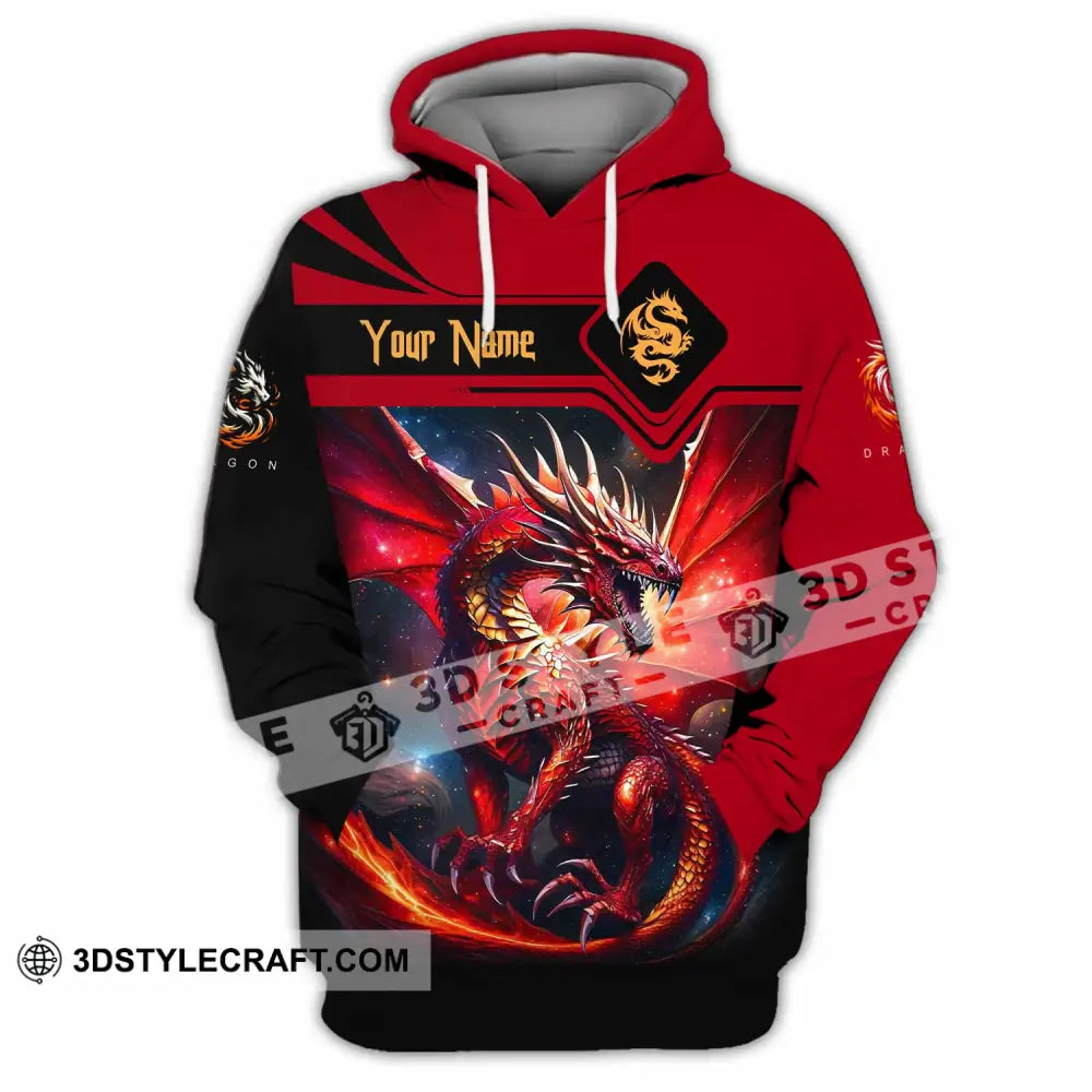 Unisex Shirt - Custom Text Shirt Fire Dragon Shirt Hoodie / S T-shirt