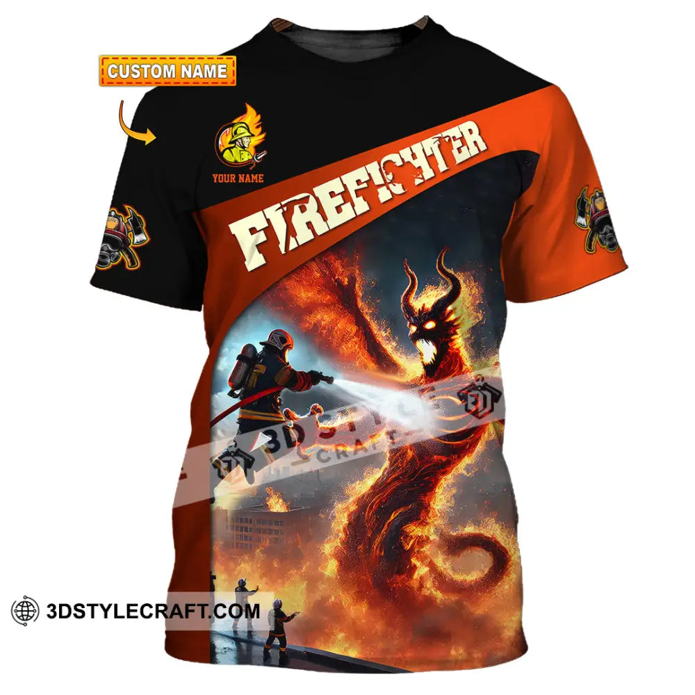 Unisex Shirt - Custom Text Shirt Fire Fighter Shirt T-shirt