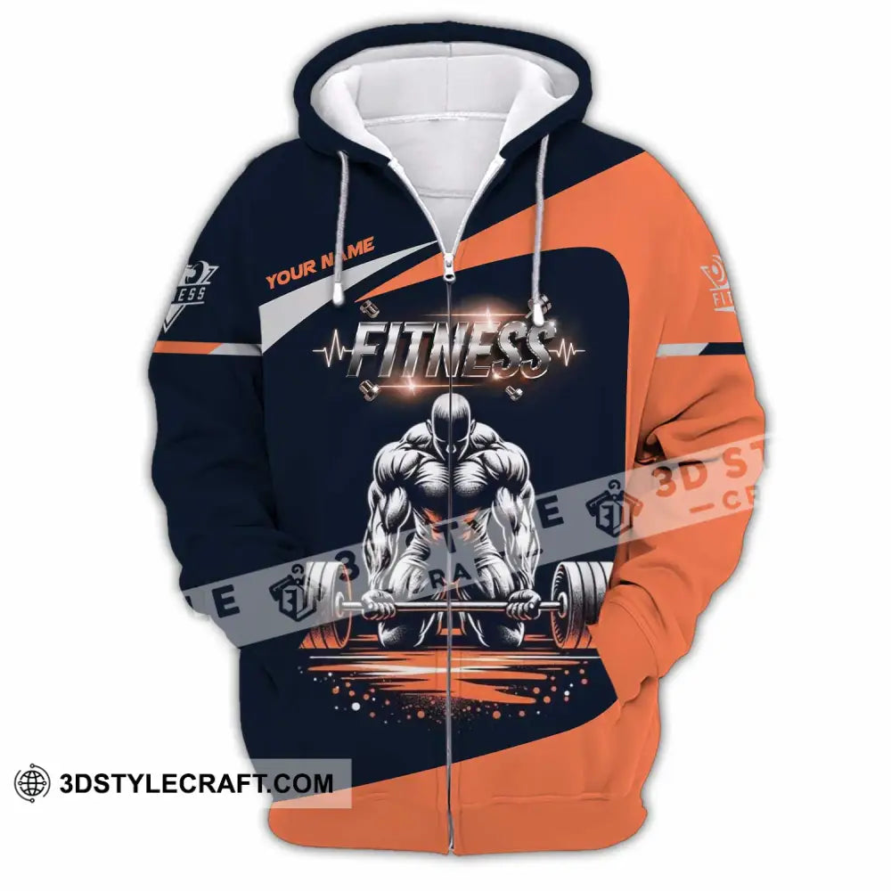 Unisex Shirt - Custom Text Shirt Fitness Shirt Zipper Hoodie / S T-shirt