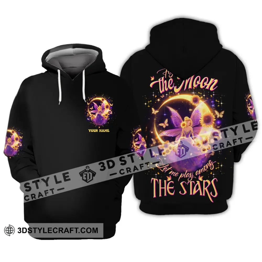 Unisex Shirt - Custom Text Shirt Fly To The Moon Let Me Play Among The Stars Hippie Shirt Hoodie / S T-shirt