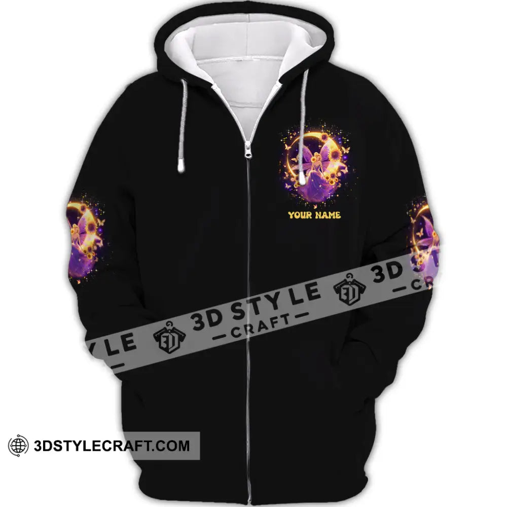 Unisex Shirt - Custom Text Shirt Fly To The Moon Let Me Play Among The Stars Hippie Shirt Zipper Hoodie / S T-shirt