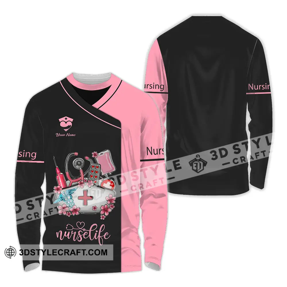 Unisex Shirt - Custom Text Shirt For Nurse Nurselife Nursing Long Sleeve Shirt / S T-shirt