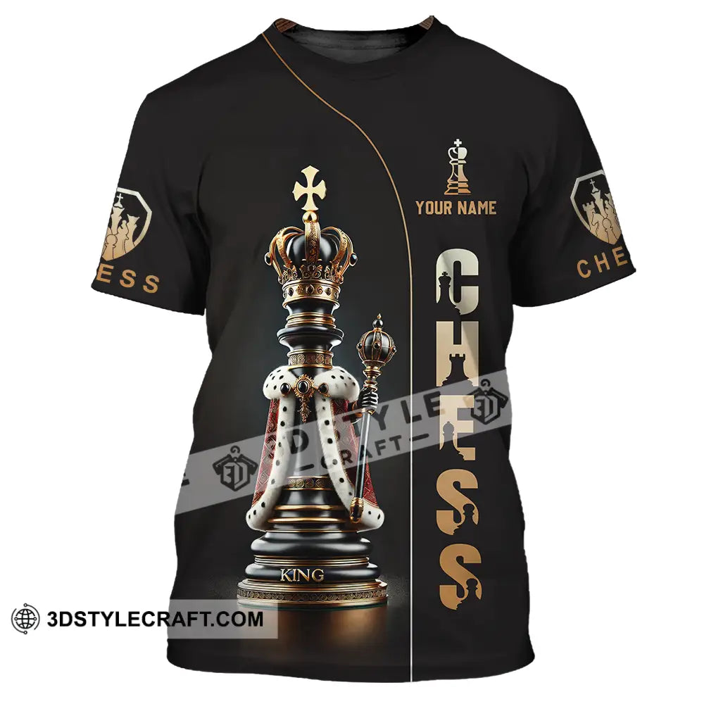 Unisex Shirt - Custom Text Golden Chess T-Shirt / S T-Shirt