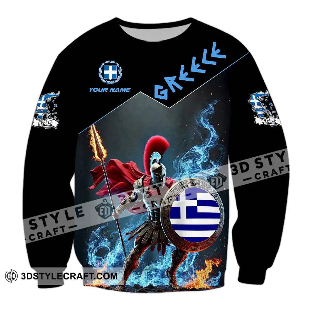 Unisex Shirt - Custom Text Greece Long Sleeve / S T-Shirt