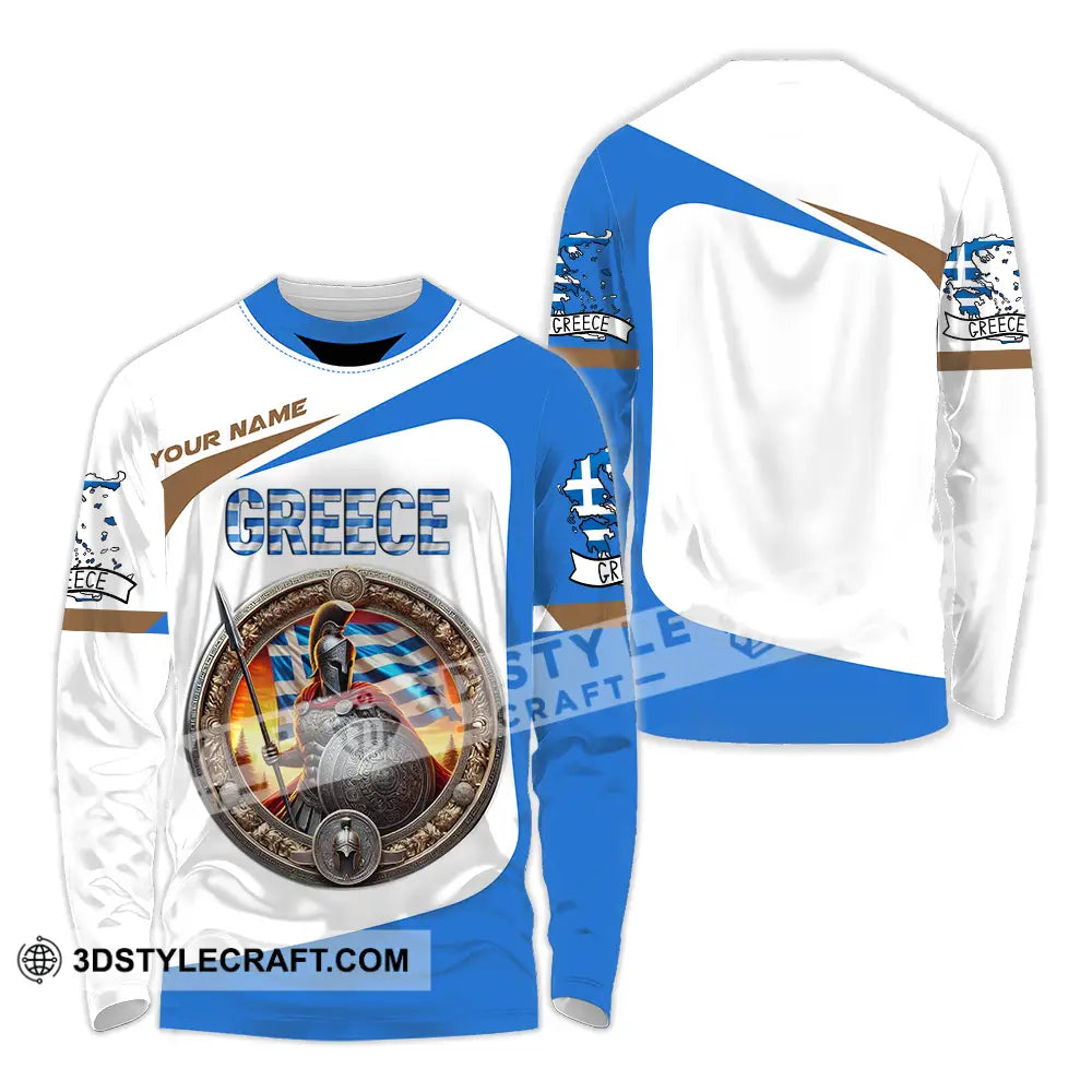 Unisex Shirt - Custom Text Greece Long Sleeve / S T-Shirt