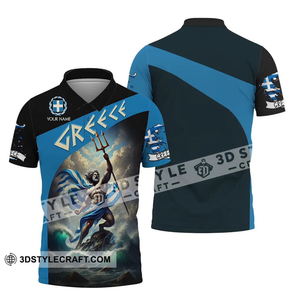 Unisex Shirt - Custom Text Greece Polo / S T-Shirt