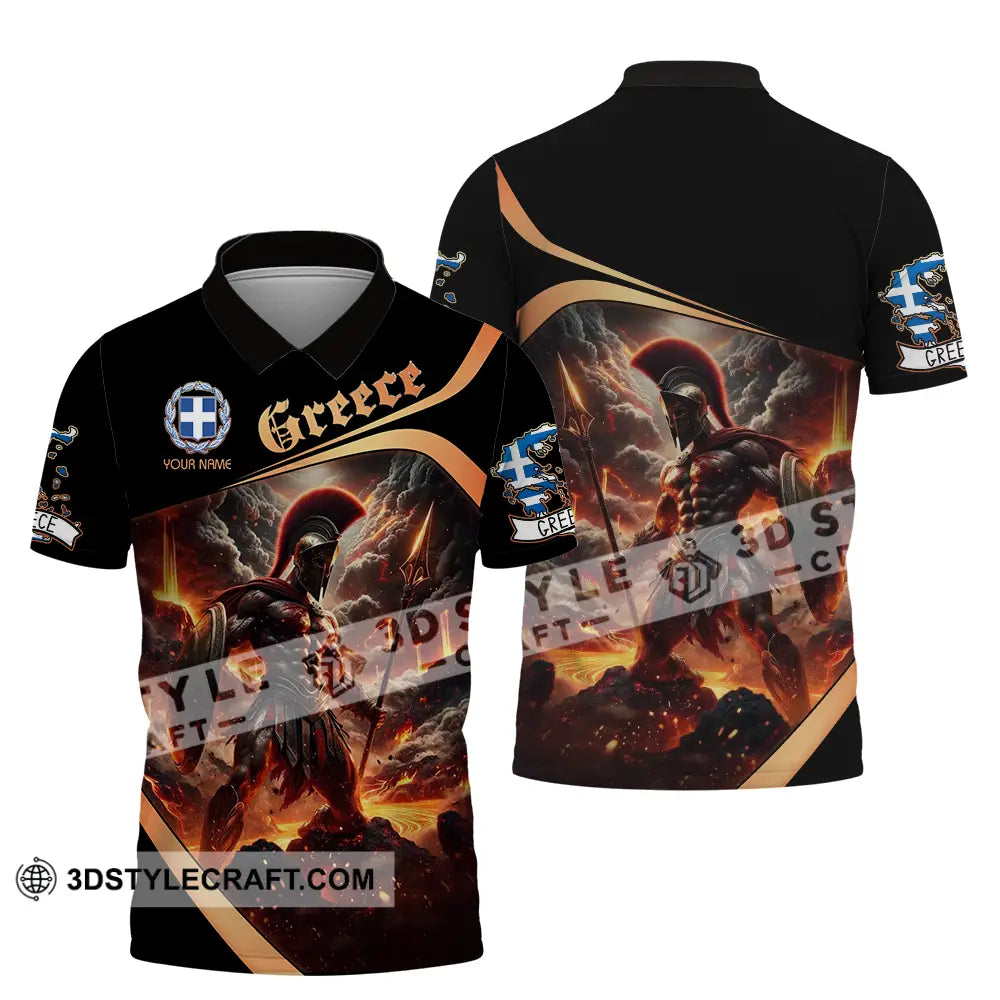 Unisex Shirt - Custom Text Greece Polo / S T-Shirt