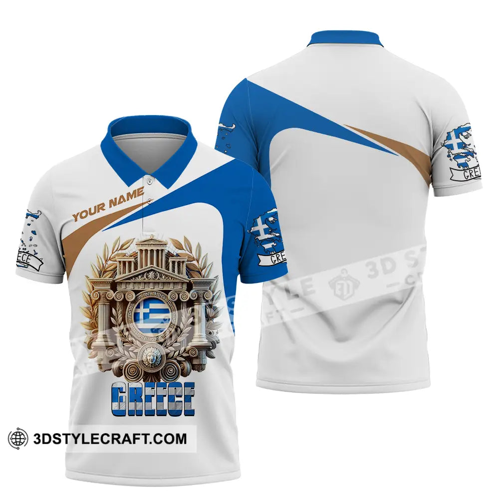 Unisex Shirt - Custom Text Greece Polo / S T-Shirt