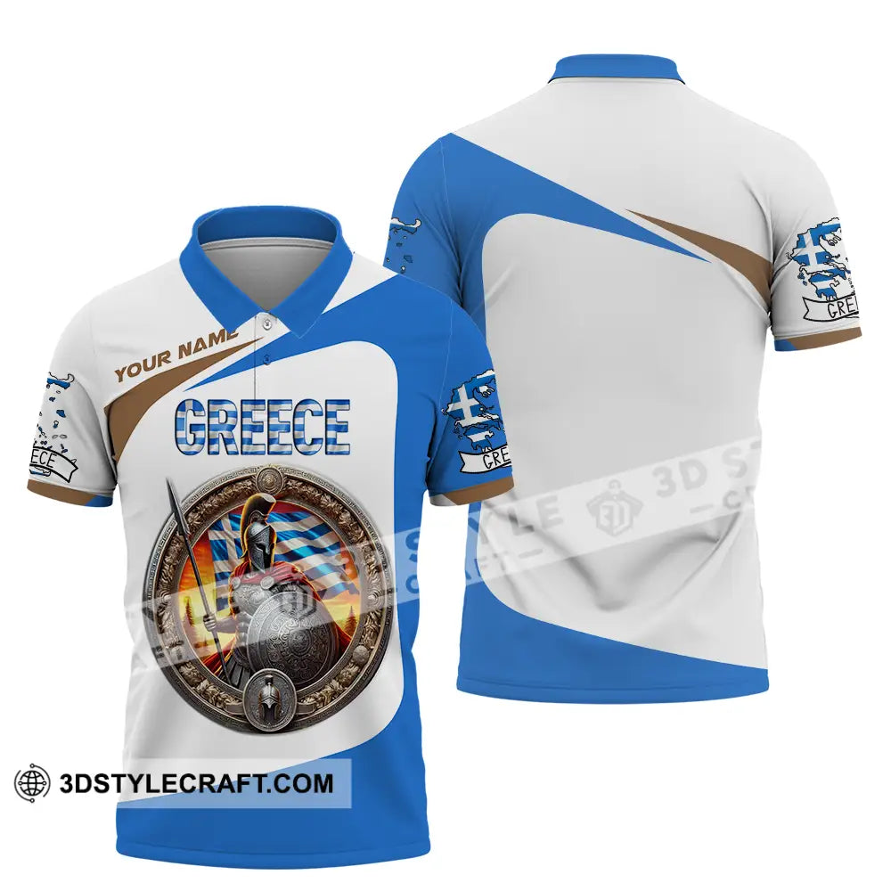 Unisex Shirt - Custom Text Greece Polo / S T-Shirt