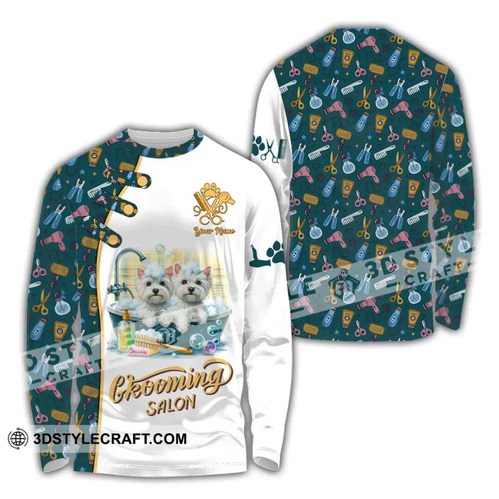 Unisex Shirt - Custom Text Shirt Groom Salon Shirt Long Sleeve Shirt / S T-shirt