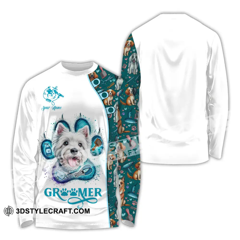 Unisex Shirt - Custom Text Shirt Groomer Shirt Long Sleeve Shirt / S T-shirt