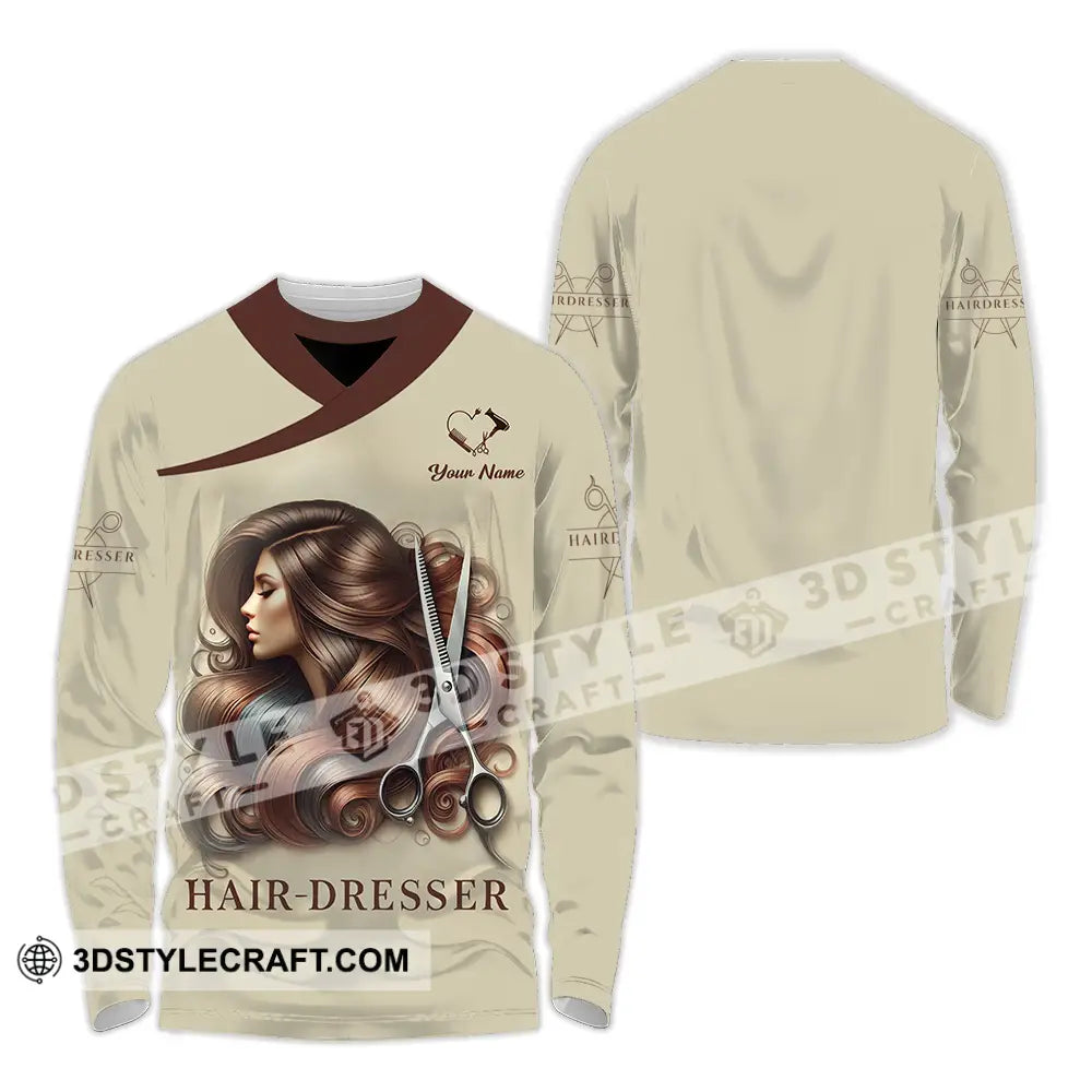 Unisex Shirt - Custom Text Hair Dresser Long Sleeve / S T-Shirt