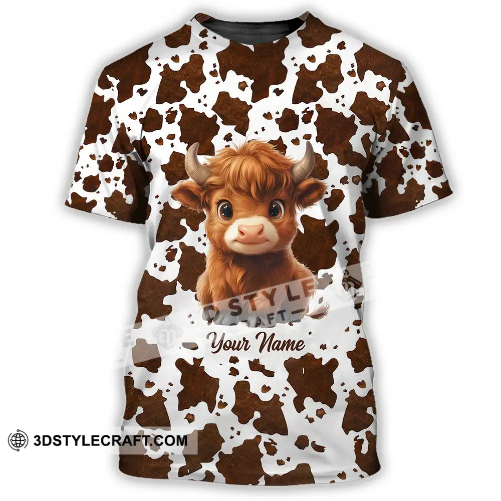 Unisex Shirt - Custom Text Shirt Highland Cow Shirt T-Shirt / S T-shirt