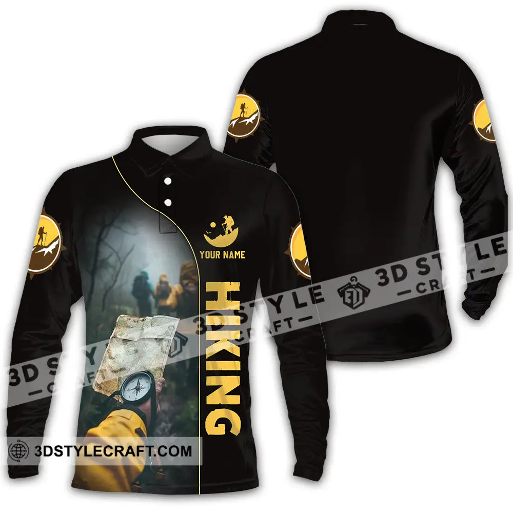 Unisex Shirt - Custom Text Shirt Hiking Shirt Long Sleeve Polo / S T-shirt