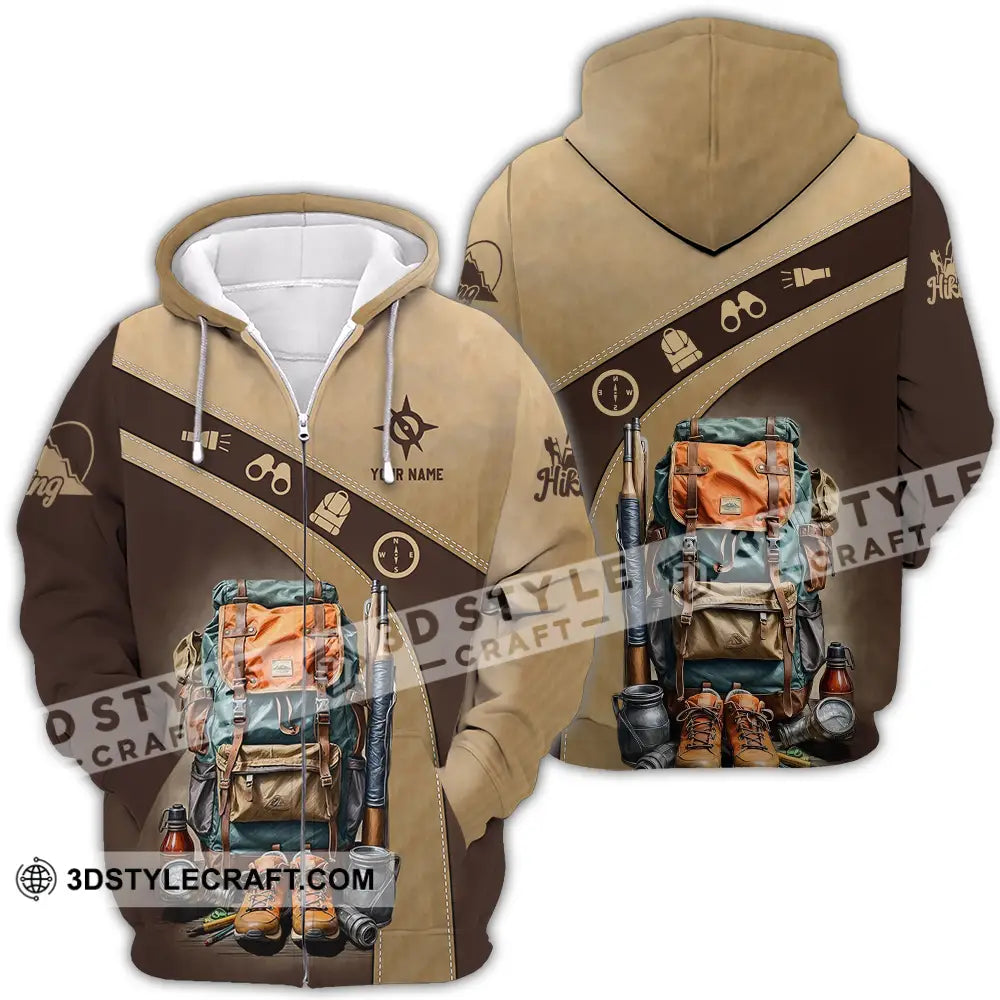 Unisex Shirt - Custom Text Shirt Hiking Shirt Zipper Hoodie / S T-shirt