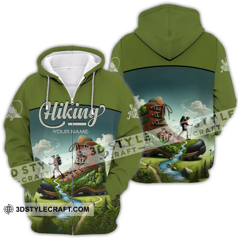 Unisex Shirt - Custom Text Shirt Hiking Shirt Zipper Hoodie / S T-shirt