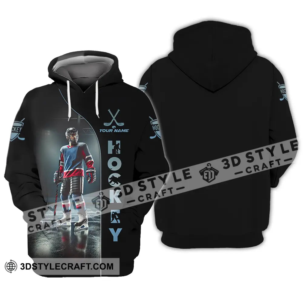 Unisex Shirt - Custom Text Hockey Hoodie / S T-Shirt