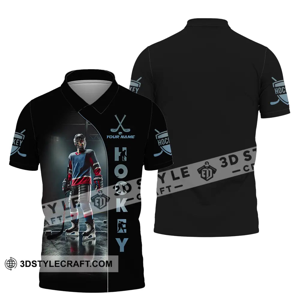 Unisex Shirt - Custom Text Hockey Polo / S T-Shirt