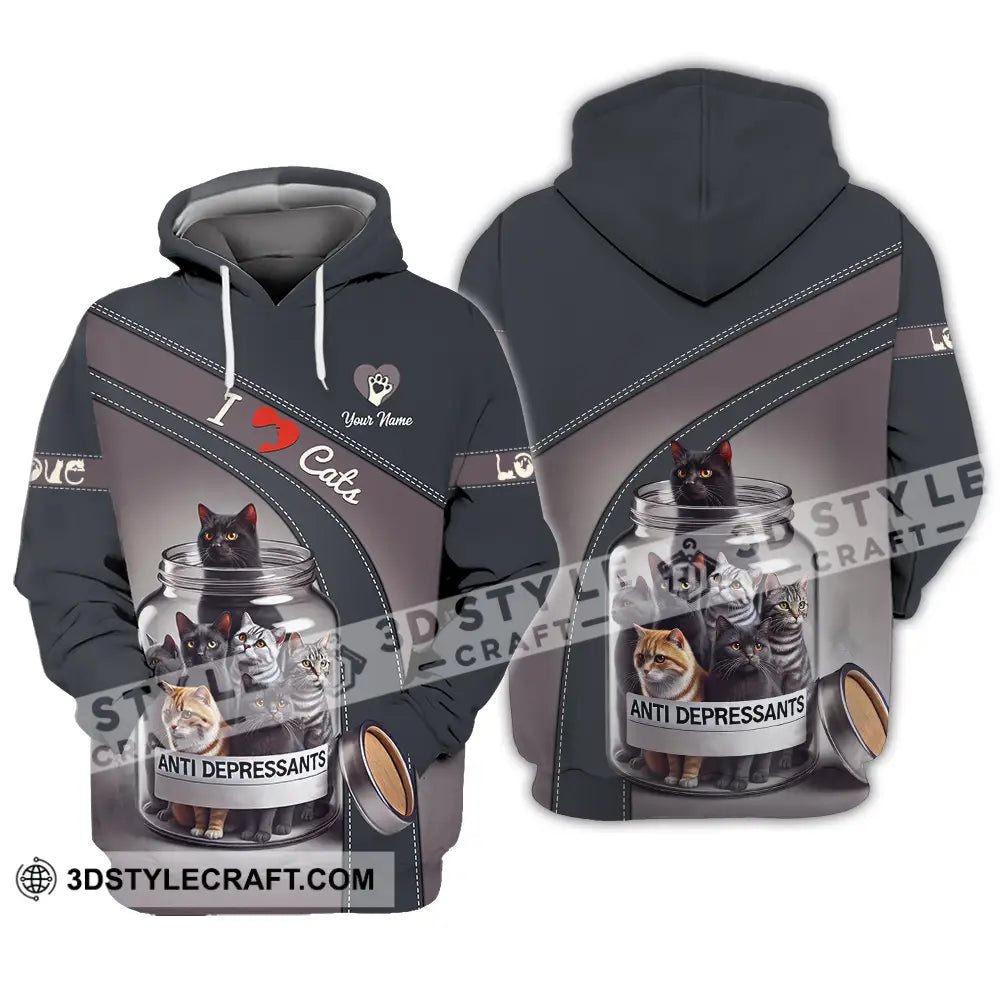 Unisex Shirt - Custom Text Shirt I Love Cat Shirt Hoodie / S T-shirt