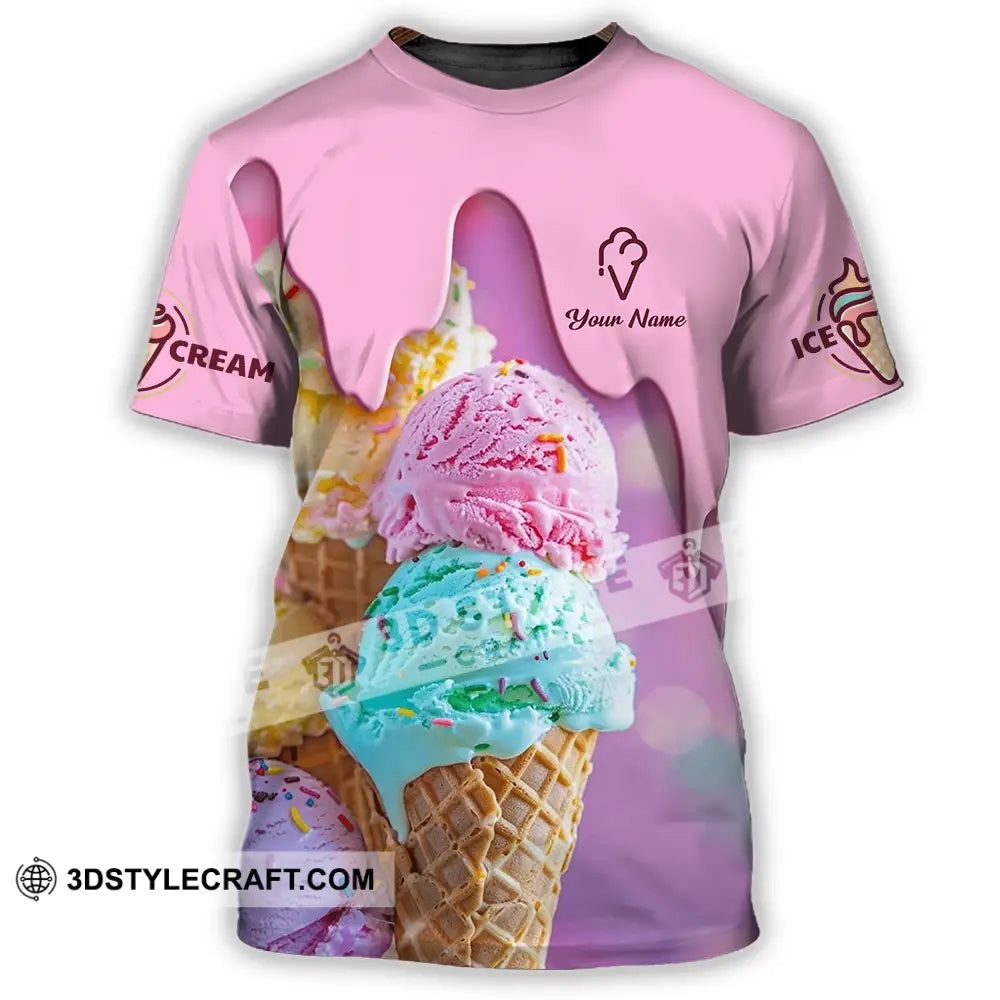Unisex Shirt - Custom Text Shirt Ice Cream Shirt T-Shirt / S T-shirt