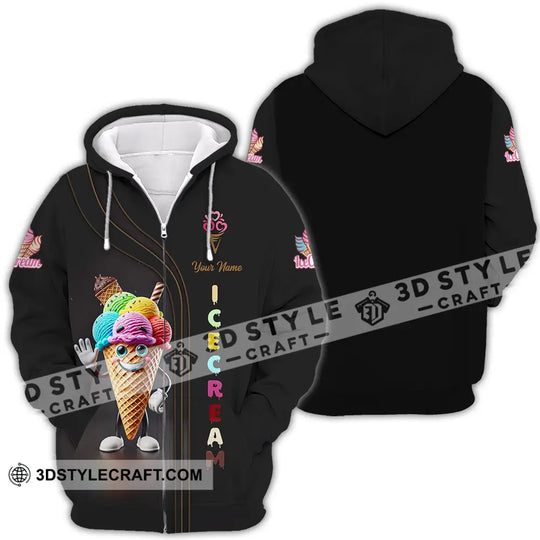 Unisex Shirt - Custom Text Shirt Ice Cream style option 4