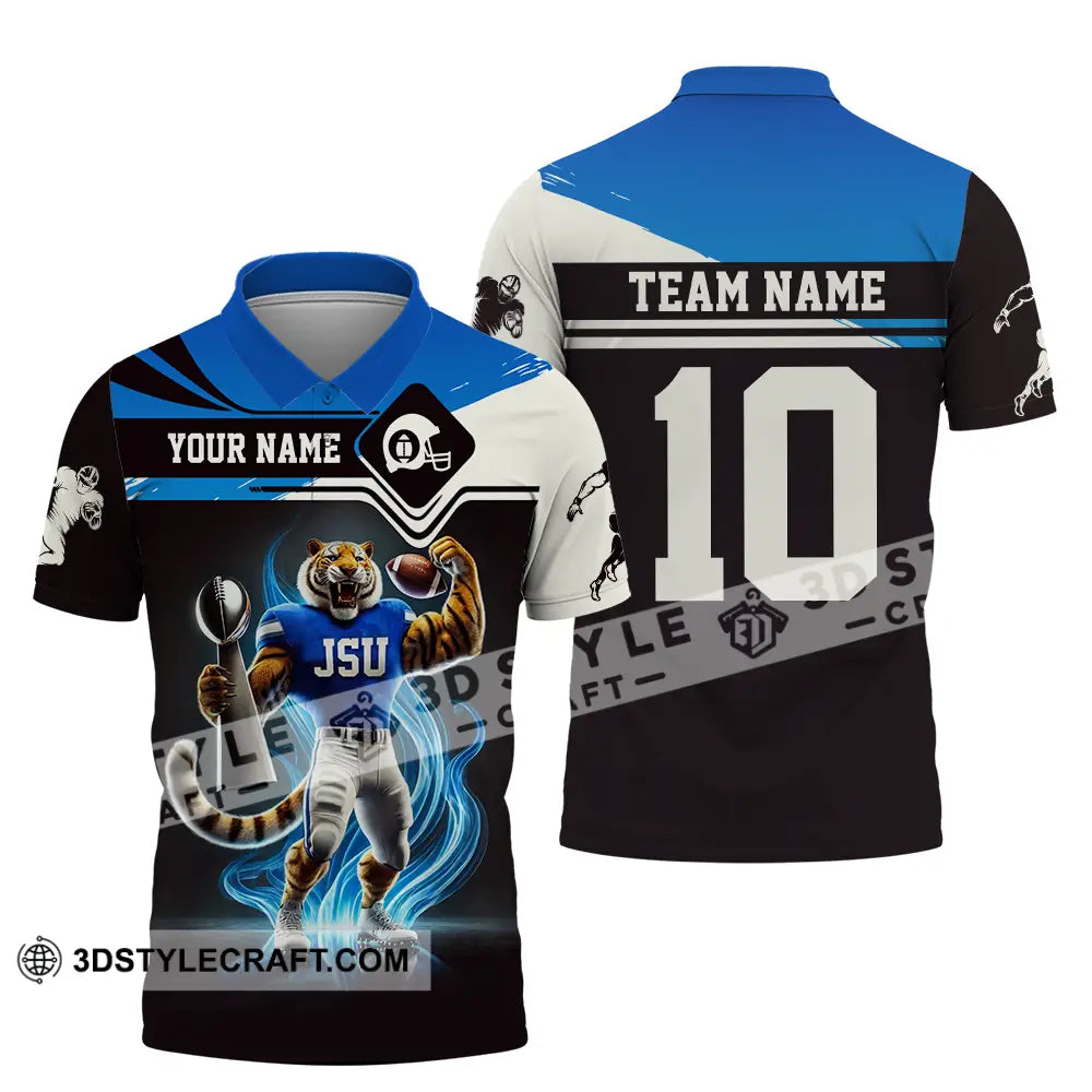Unisex Shirt - Custom Text Jackson State Tigers Football Team Polo / S T-Shirt
