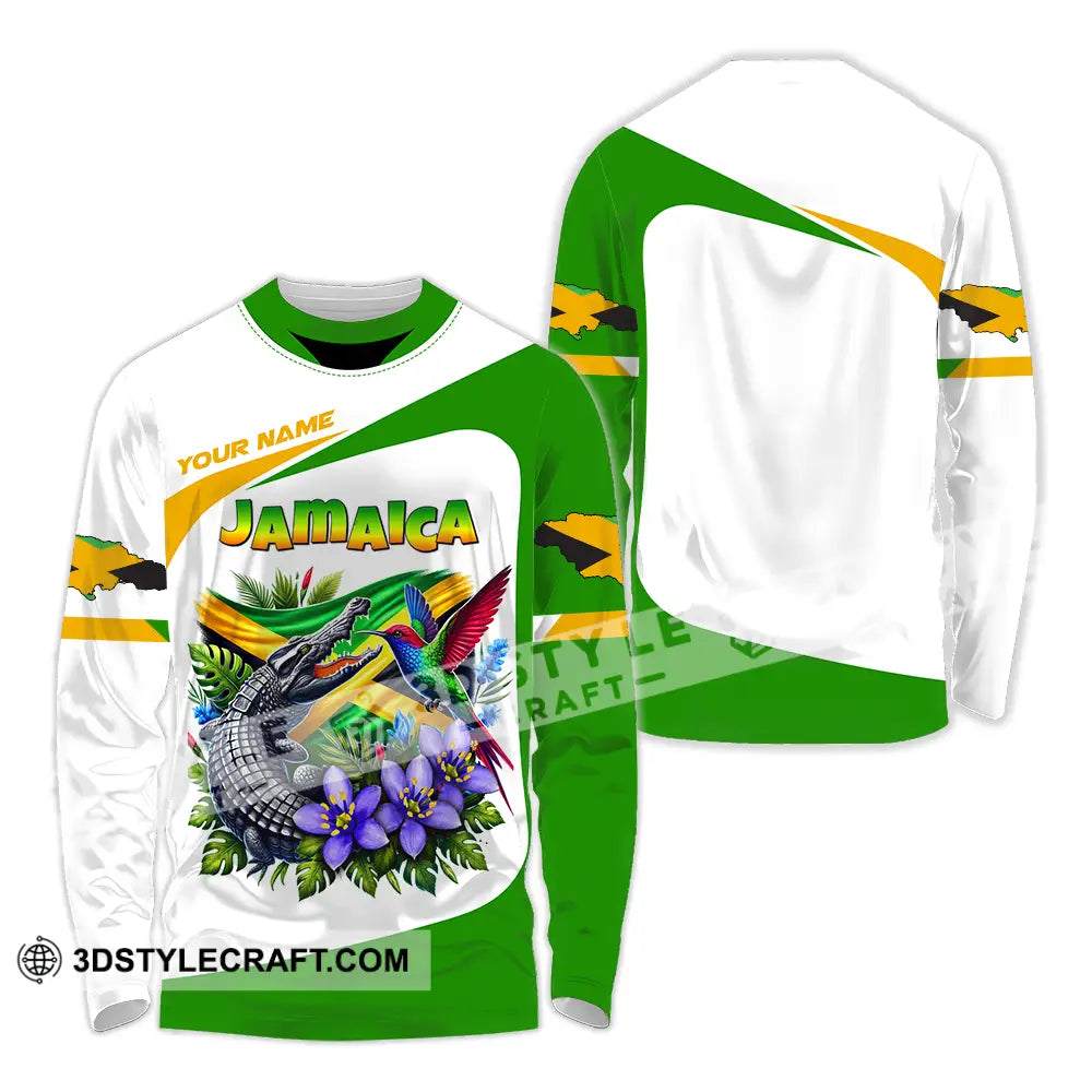Unisex Shirt - Custom Text Jamaica Long Sleeve / S T-Shirt