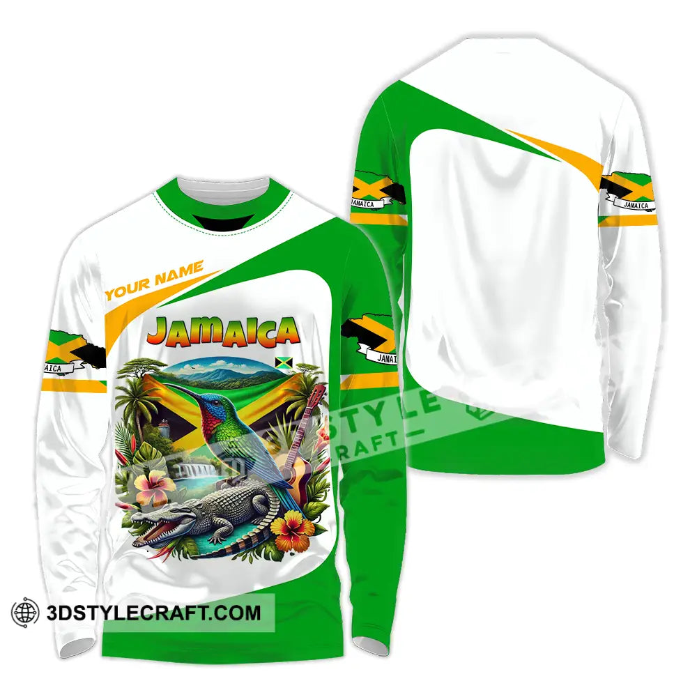Unisex Shirt - Custom Text Jamaica Long Sleeve / S T-Shirt