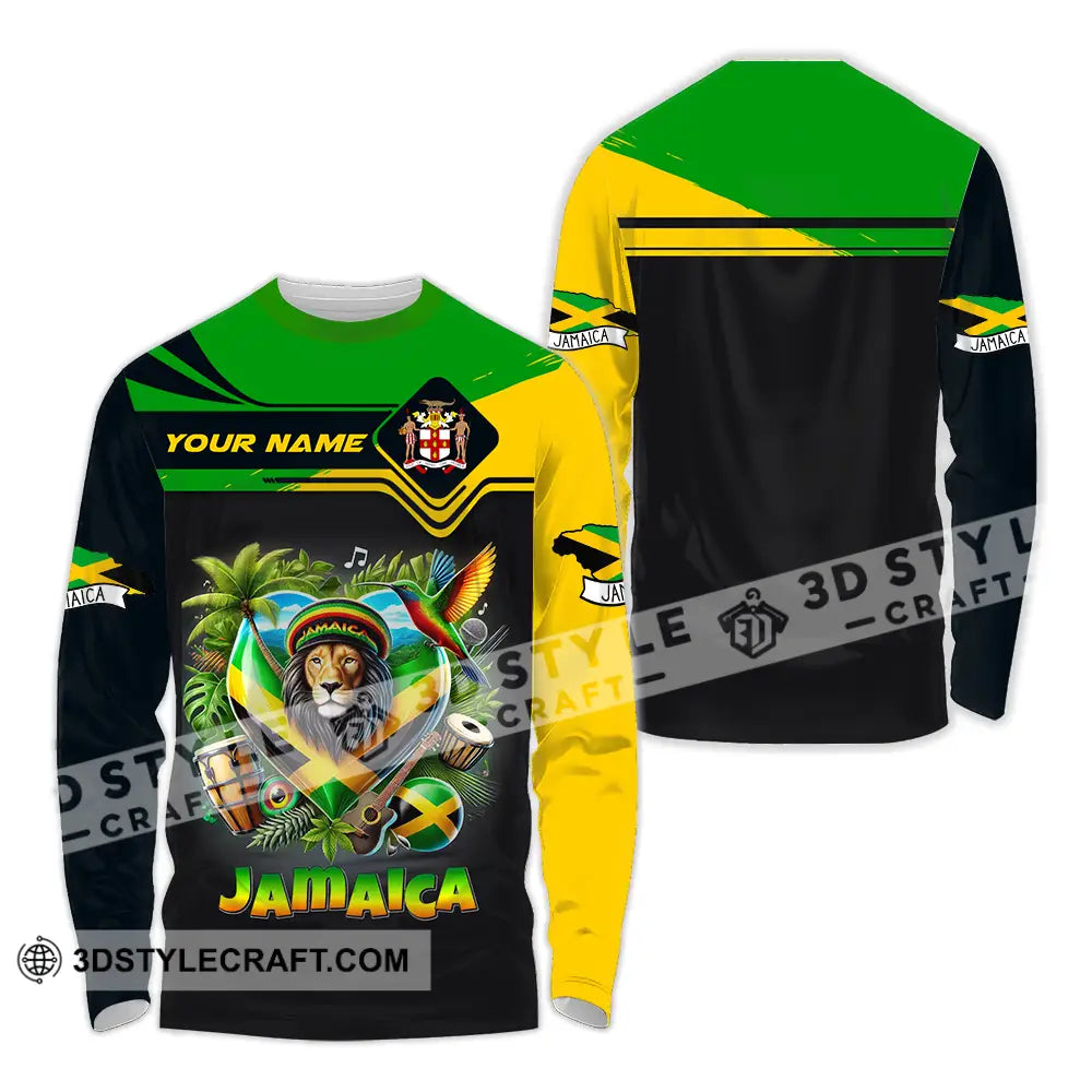 Unisex Shirt - Custom Text Jamaica Long Sleeve / S T-Shirt