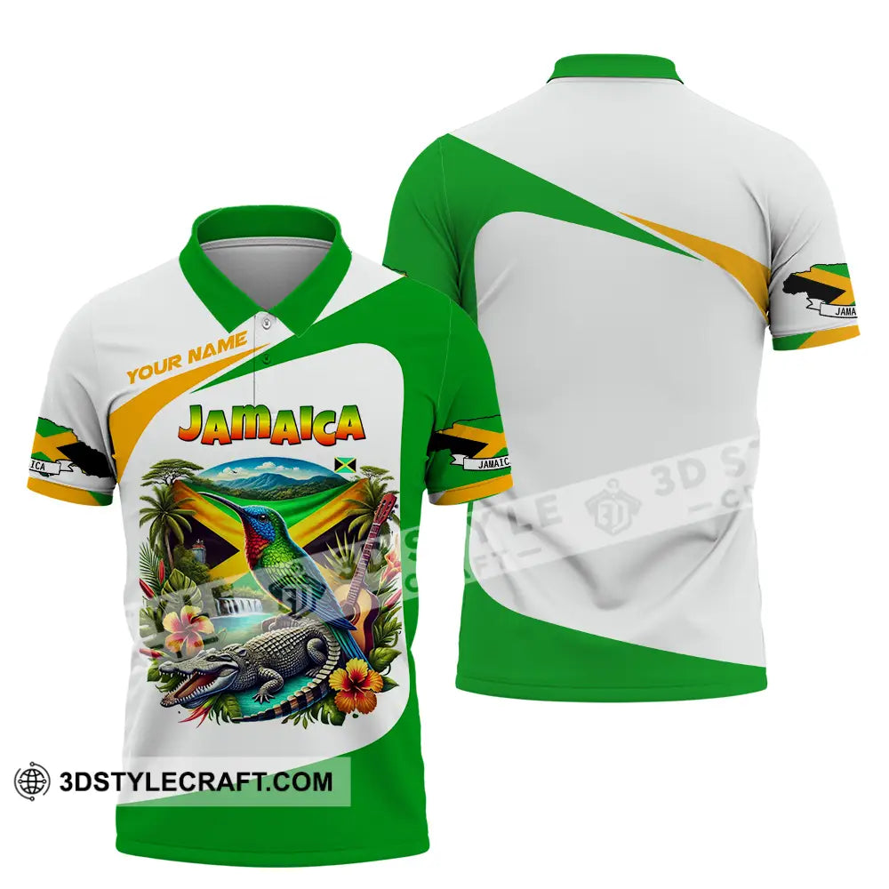 Unisex Shirt - Custom Text Jamaica Polo / S T-Shirt