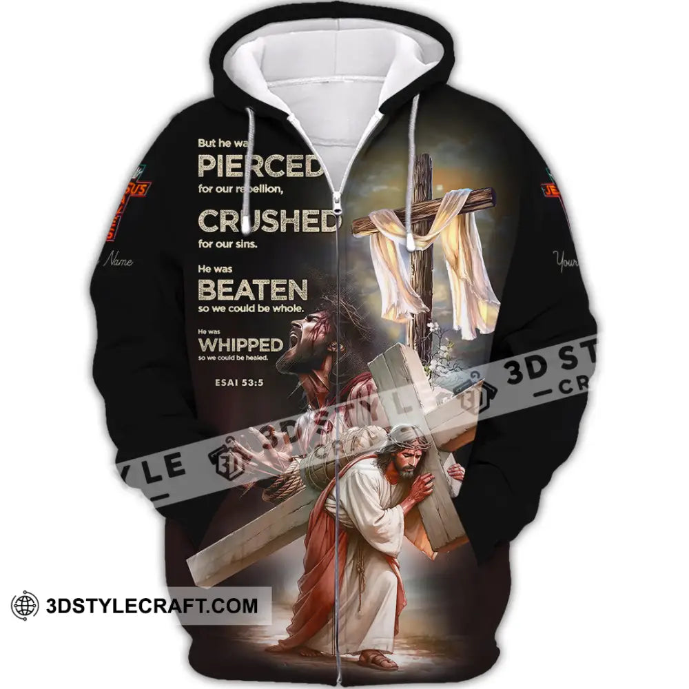 Unisex Shirt - Custom Text Jesus Saves Zipper Hoodie / S T-Shirt