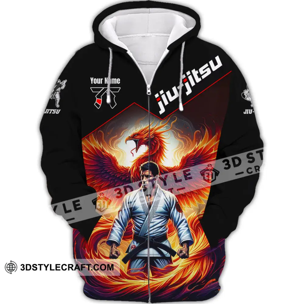 Unisex Shirt - Custom Text Shirt Jiu Jitsu Shirt Zipper Hoodie / S T-shirt