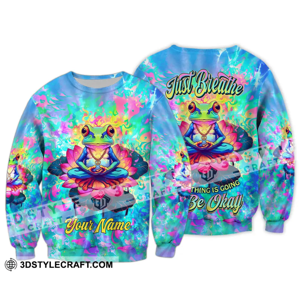 Unisex Shirt - Custom Text Shirt Just Breathe Everything Is Going To Be Okay Hippie Shirt Long Sleeve / S T-shirt